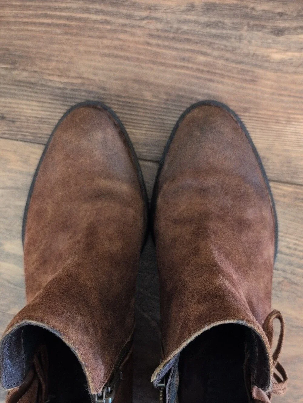 Born Bowlen Distressed Brown Suede Leather Ankle Booties 7M          551A